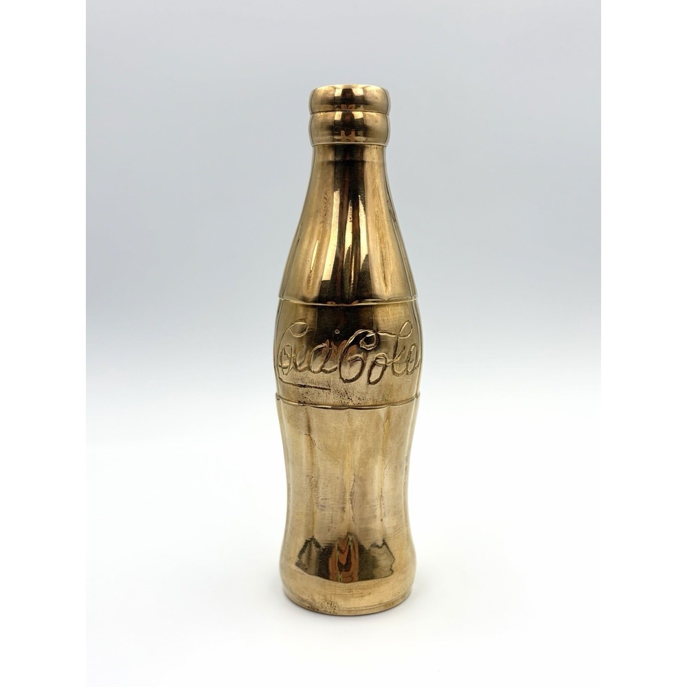 Vintage Solid Brass Coca Cola Bottle 7" Made in India Collector Soda Memorabilia